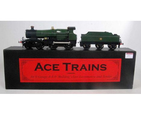 ACE trains E/16 4-4-0 GWR "Bulldog" loco and tender, unlined green, "GWR" "shirtbutton" on tender with instruction, selection