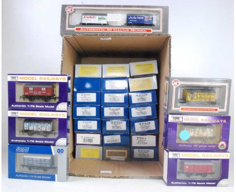 Large box containing 30 Dapol "Iron Mink" wagons in a variety of liveries, some duplication, some weathered (M-BM)