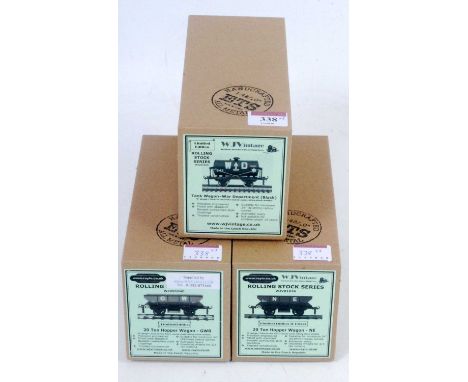 Three WJ Vintage/ETS wagons:- 20 ton hopper GWR, another NE and WD tank wagon (M-BM)