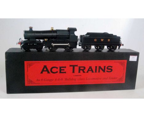 ACE trains, E16 GWR "Bulldog" 4-4-0 loco and tender "GWR" on tender, satin black, with instructions (M-BM)