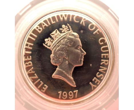 1997 Royal Mint silver proof £2 of Elizabeth II, limited edition, Evernsey. P&amp;P Group 1 (£14+VAT for the first lot and £1