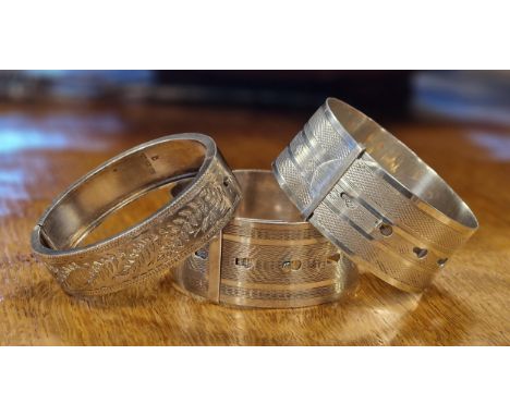 Silver Hallmarked Trio of Bangles - 79g 