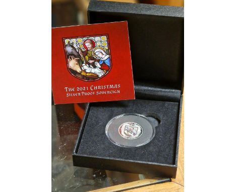 Isle of Man Christmas 2021 Silver Proof Sovereign Coin