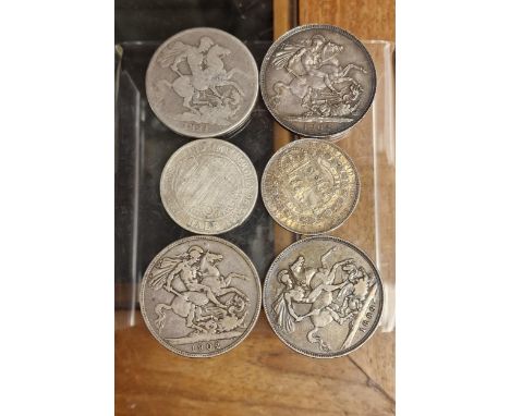 Victorian Silver Set of Crowns and Half Crowns inc an 1821 William IV Crown 