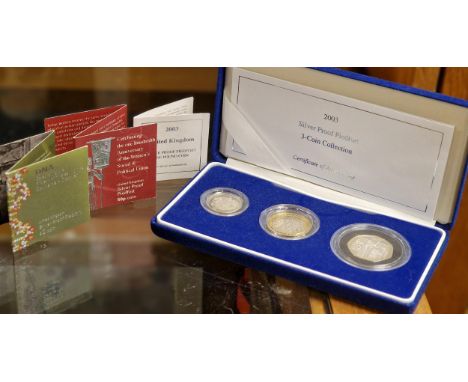 Silver Piedfort 2003 Three Coin Collection - 59g total