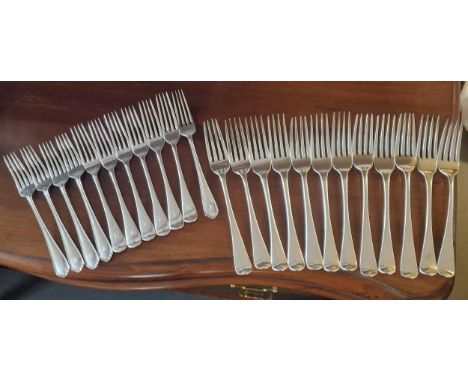 Silver Hallmarked Cutlery Fork Set, Joseph Rodgers Sheffield - 1412g