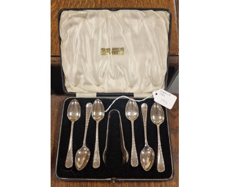 1932 Sheffield Silver Hallmarked set of Spoons &amp; Tongs - total weight 112g