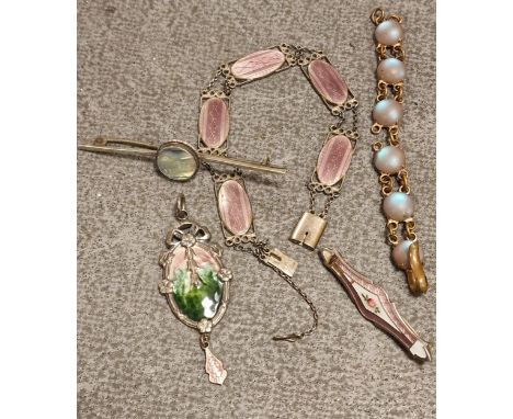 Art Deco Silver Jewellery Assortment inc some Charles Horner style pieces