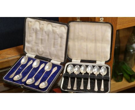Silver Hallmarked Pair of Silver Spoons 6pc Sets - 165g