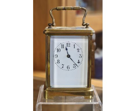 Antique French Carriage Clock - 14.5cm high inc handle 