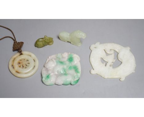 A group of various jade/hardstone carvings