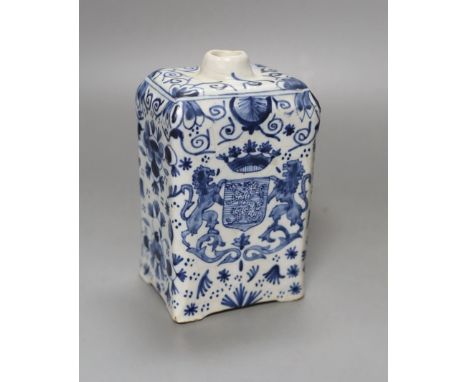 A 19th century French faience tea caddy, 12cm