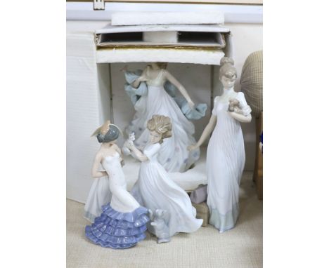 A selection of Lladro and Nao figures