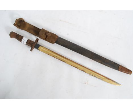 A military army Long Bayonet in original scabbard