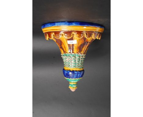 A large 20th century Victorian style Majolica wall bracket