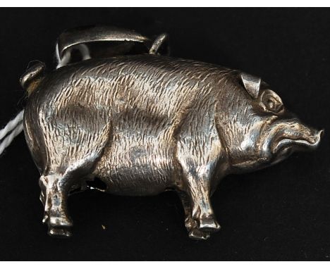 A  silver hallmarked pendant in the form of a pig, hallmarked for Chester 1928 by Adie Lovekin Ltd. Weight 4.9g
