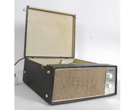 A retro 1960's Ecko record player complete with original vinyl lined cased with dials to front