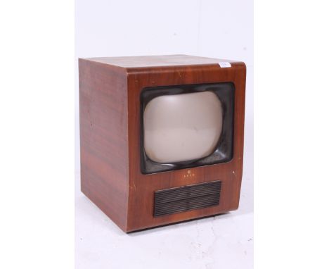 A vintage mid 20th century walnut cased television.  H49cm x W40cm x D40cm