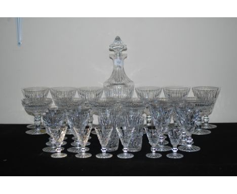 A large quantity of Waterford crystal glass to include 6 wine glasses, 6 champagne , 6 tumblers,  6 sherry etc complete with 