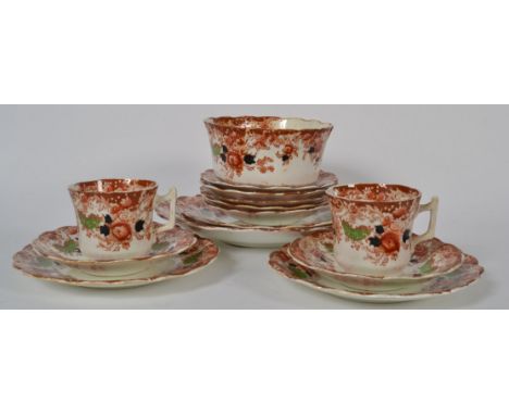 A Victorian Wellington China part tea set.