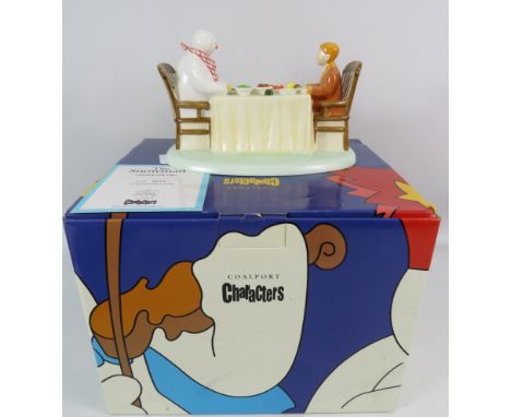 Limited edition Coalport Character The Snowman figurine Dinner for two 19 of 2500. with box. Damage to a table item.