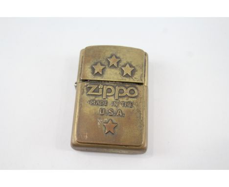 Vintage Zippo Lighter Inc Brass American Classic Hidden Eagle Armour Rare 549112