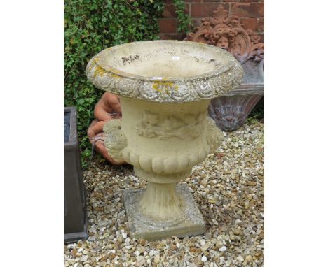 Reconstituted Weathered Stone planter which measures approx 24 x 20 inches. THIS ITEM IS TOO HEAVY TO POST AND IS FOR COURIER