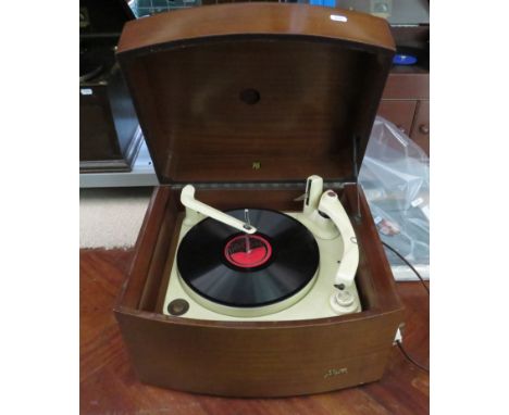 Vintage PYE Hifi black box record player with BSR Monarch turntable in working condition with a small selection of records.