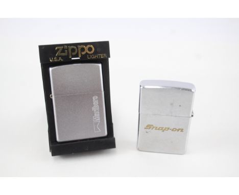 2 x Assorted ADVERTISING ZIPPO Cigarette Lighters Inc Snap-in, B&amp;H, Boxed etc 695529