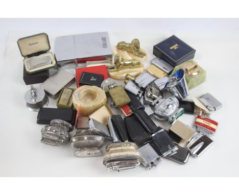 Cigarette Lighters Inc Vintage Table / Desk Ronson Zippo Onyx Colibri Job Lot 550519