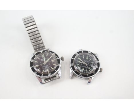 Mens Vintage Diver Style Watches Hand-Wind Cardinal De Luxe Working x 2 407734