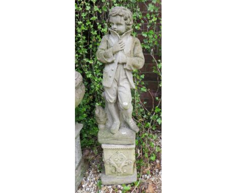 Two Piece Garden Ornament made from Reconstitued Stone which measures approx 43 inches tall. THIS ITEM IS TOO HEAVY TO POST A