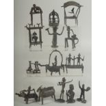 A COLLECTION OF EARLY 20TH CENTURY INDIAN CHHATTISGARH BRONZE TRIBAL DEITIES