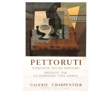 Emilio Pettoruti (1892-1971) Pettoruti exhibition poster for Galerie Charpentier signed in pen and inscribed for J.P Hodin (l