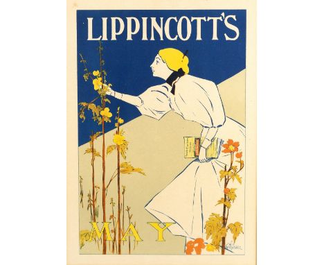 William Carqueville (1871-1946) Lippincott's advertising poster signed in the plate lithograph 34cm x 23cm.