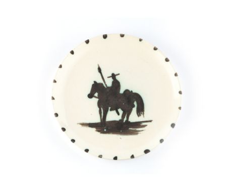 Pablo Picasso (1881-1973) at Madoura Pottery Picador (A.R. 160) white earthenware ceramic plate stamped 'Edition Picasso', Ma