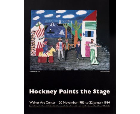 After David Hockney (b.1937) 'Hockney paints the stage, Hayward Gallery', 1985 signed in pencil (lower right) lithograph post