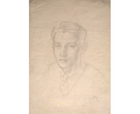 Robert Baker (1909-1992) Self-Portrait, 1928 signed and dated (lower right) pencil 28.5cm x 20.5cm, unframed.