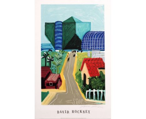 David Hockney (b.1937) 'Hancock Street, West Hollywood', 1989 signed in pencil (lower right) lithograph poster 91.5cm x 61cm,