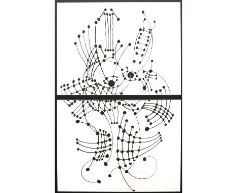 Pablo Picasso (1881-1973) for Bloomcraft  Lines and Dots, circa 1960 screen printed textile on cotton  84cm x 53.5cm.