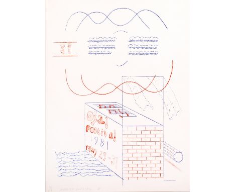 David Hockney (b.1937) 'Ojai Festival', 1981 36/100, signed, numbered and dated in pencil lithograph poster 75.5cm x 55.5cm, 