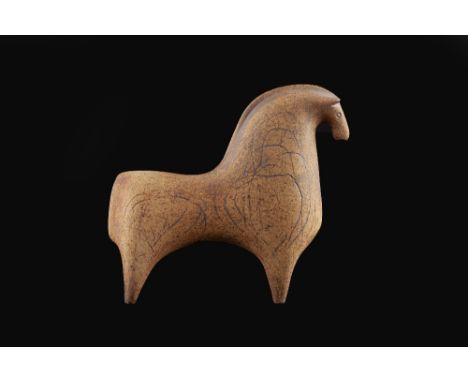 Peter Wright (1919-2003) Model horse, circa 1960incised initials 14cm high. David Leach particularly recalls Peter Wright's v