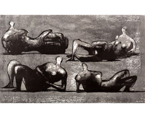 Attributed to Henry Moore (1898-1986) 'Four Reclining Figures with Architectural Background', circa 1974 unsigned, a proof as