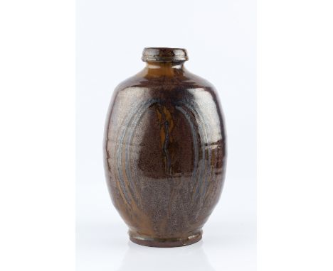 Mike Dodd (b.1943)  Vase  andesite resist decoration  impressed potter's seal covered with glaze  32.5cm high.  Provenance:  