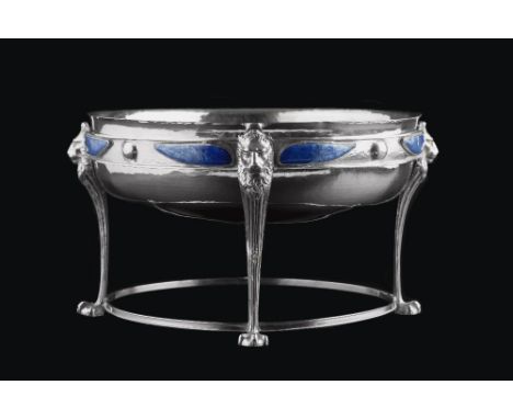 Attributed to Charles Robert Ashbee (1863-1942) for Guild of Handicraft Silver rose bowl, 1904 the hammered bowl fitting into