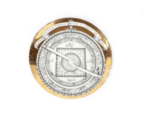 Piero Fornasetti (1913-1988) Compass plate stamped manufacturer's marks 24.1cm diameter.
