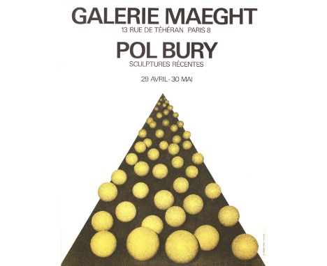 Pol Bury (1922-2005) Galerie Maeght Pol Bury Sculptures exhibition poster  lithograph published by Maeght Arte, Paris  69cm x