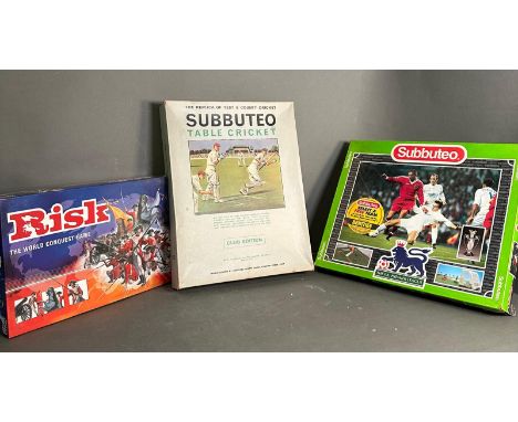 A selection of table top games, Risk, Subbuteo, Cricket etc 