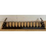 A cast iron and metal Art Nouveau fire fender 150cm x 36cm