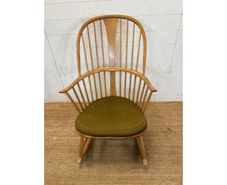 An Ercol style rocking chair (No label)